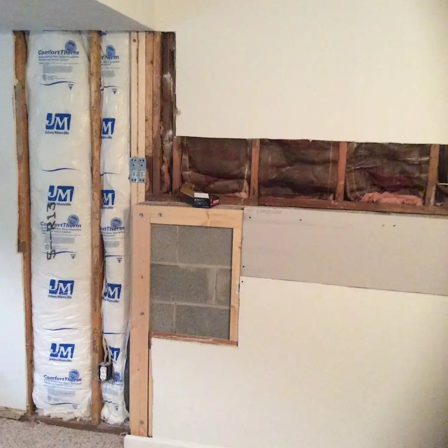 Wall insulation replacement during Basement Flood Cleanup in Weirton